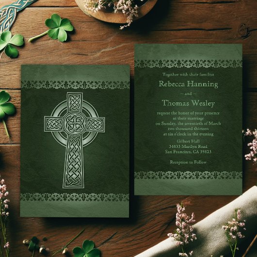 Invitations de mariage de croix celtique irlandais