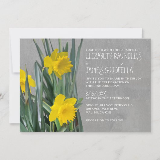 Invitations de mariage de Daffodils (Devant)
