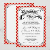 Invitations de mariage de damier de Steampunk (Devant / Derrière)