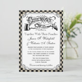 Invitations de mariage de damier de Steampunk (Debout devant)