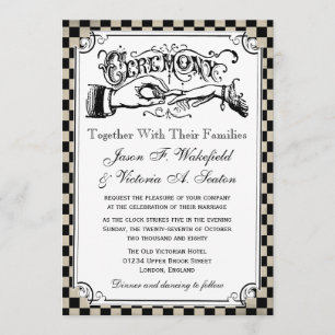 Invitations de mariage de damier de Steampunk