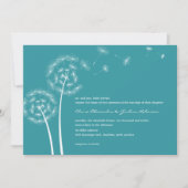 Invitations De Mariage De Dandelion (Turquoise) (Devant)
