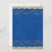 Invitations de mariage de dentelle bleu et vert (Dos)