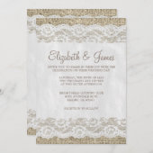 Invitations de mariage de dentelle Brown (Devant / Derrière)