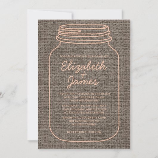 Invitations de mariage de dentelle de Corail Count (Devant)