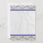 Invitations de mariage de dentelle de pays de bleu (Dos)