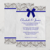Invitations de mariage de dentelle de pays de bleu (Devant / Derrière)