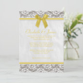 Invitations de mariage de dentelle de pays jaune (Debout devant)