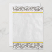 Invitations de mariage de dentelle de pays jaune (Dos)