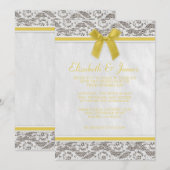 Invitations de mariage de dentelle de pays jaune (Devant / Derrière)