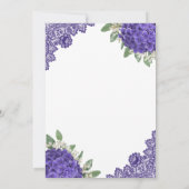 Invitations de mariage de dentelle d'Hydrangea vio (Dos)