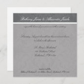 Invitations de mariage de dentelle grise (Devant / Derrière)