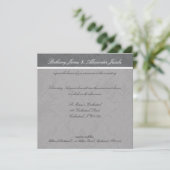 Invitations de mariage de dentelle grise (Debout devant)