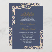 Invitations de mariage de dentelle musulmane (Devant / Derrière)