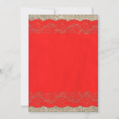 Invitations de mariage de dentelle rouge et noir (Dos)