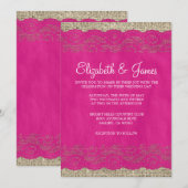 Invitations de mariage de dentelle russe de Fuchsi (Devant / Derrière)