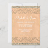 Invitations de mariage de dentelle rustique (Devant)