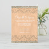 Invitations de mariage de dentelle rustique (Debout devant)
