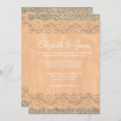 Invitations de mariage de dentelle rustique (Devant / Derrière)