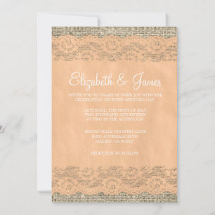 Invitations de mariage de dentelle rustique