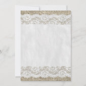 Invitations de mariage de dentelle rustique gris (Dos)