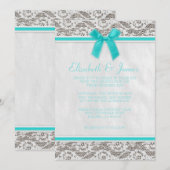 Invitations de mariage de dentelle Turquoise (Devant / Derrière)