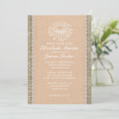 Invitations de mariage de dentelle Vintage (Debout devant)