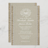 Invitations de mariage de dentelle Vintage ivoire (Devant / Derrière)