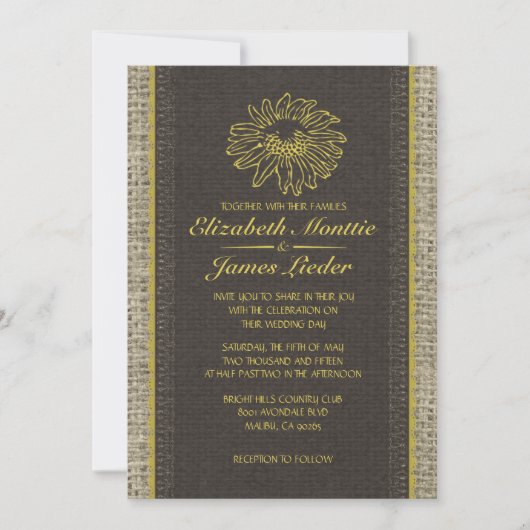 Invitations de mariage de dentelle Vintage noire e (Devant)