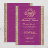 Invitations de mariage de dentelle Vintage pourpre (Devant / Derrière)