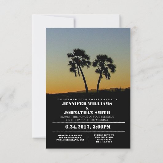 Invitations de mariage de destination de (Devant)