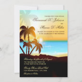 Invitations de mariage de destination de palmiers (Devant)