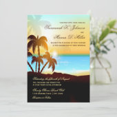 Invitations de mariage de destination de palmiers (Debout devant)