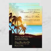 Invitations de mariage de destination de palmiers (Devant / Derrière)