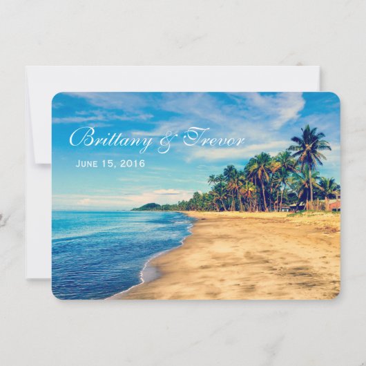 Invitations de mariage de destination de plage de (Dos)