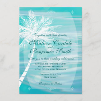 Invitations de mariage de destination de plage de