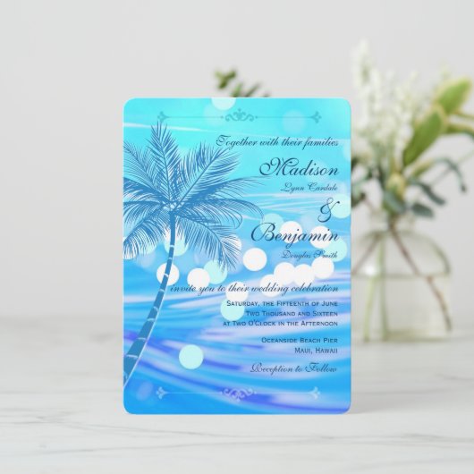 Invitations de mariage de destination de plage de (Debout devant)