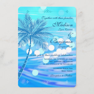 Invitations de mariage de destination de plage de