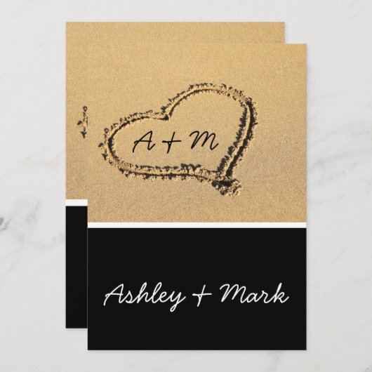 Invitations de mariage de destination de plage mod (Devant / Derrière)