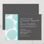 Invitations de mariage de destination des coquilla (Devant / Derrière)