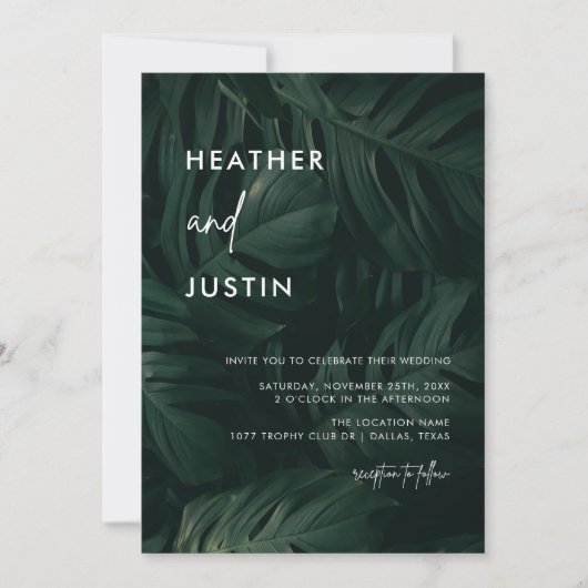 Invitations de mariage de destination estivale tro (Devant)