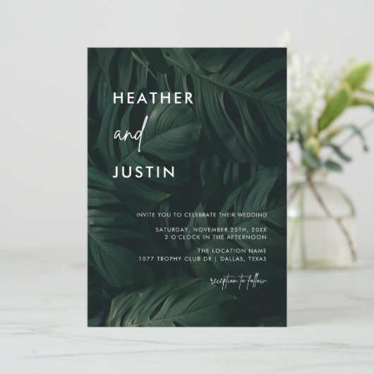 Invitations de mariage de destination estivale tro (Debout devant)