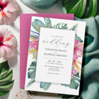 Invitations de mariage de destination florale trop