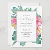 Invitations de mariage de destination florale trop (Devant)