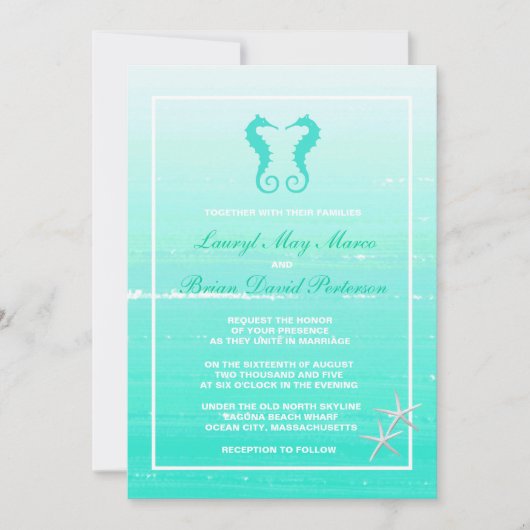 Invitations de mariage de destination nautique (Devant)