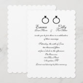 Invitations de mariage de "doubles anneaux" (Devant / Derrière)