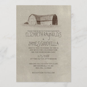 Invitations de mariage de ferme