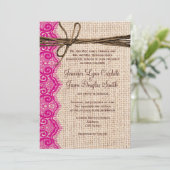 Invitations de mariage de ficelle de dentelle de (Debout devant)