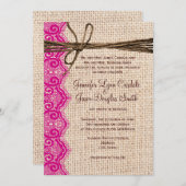 Invitations de mariage de ficelle de dentelle de (Devant / Derrière)