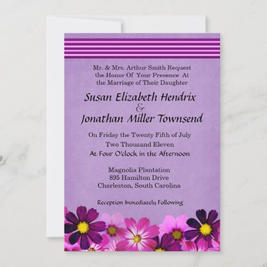 Invitations de mariage de fleurs (Devant)